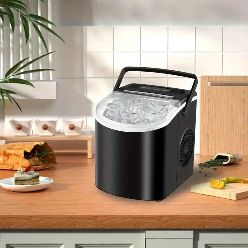 Countertop Portable Ice Maker – 26lb/24h, 9 Cubes/6min, Black DailySale