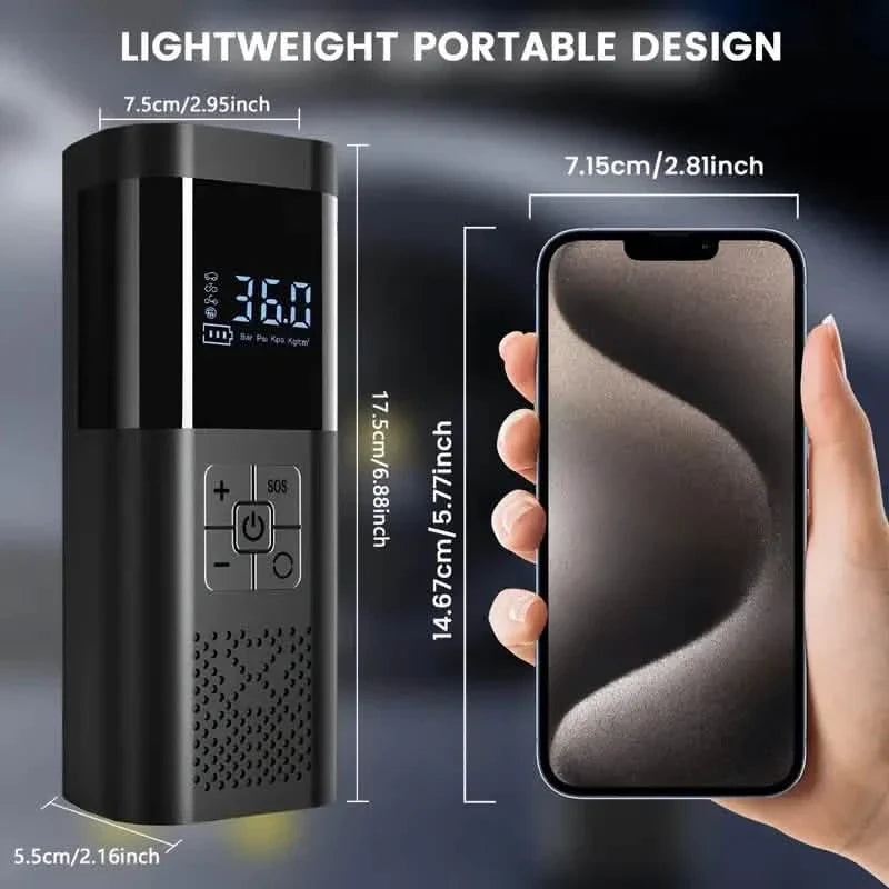 Portable Electric Tire Inflator – 150PSI Air Compressor with Digital Gauge & LED Light DailySale