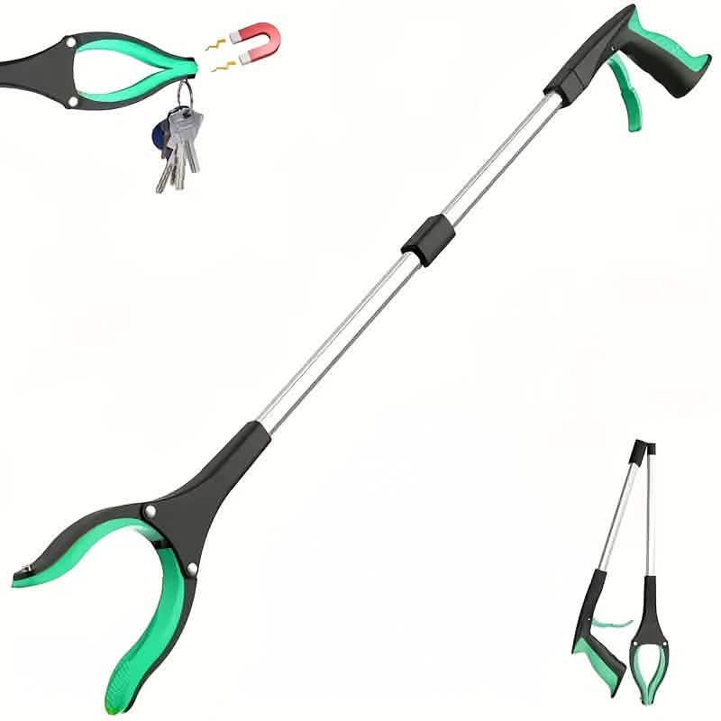 Heavy-Duty Steel Folding Trash Picker – 32" with Magnet & Anti-Slip Handle DailySale