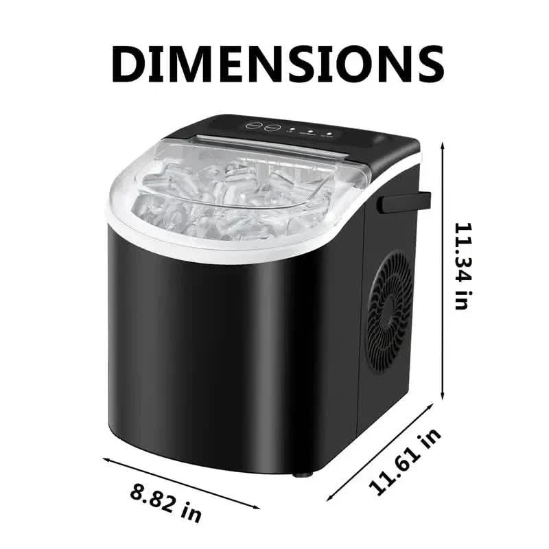 Countertop Portable Ice Maker – 26lb/24h, 9 Cubes/6min, Black DailySale