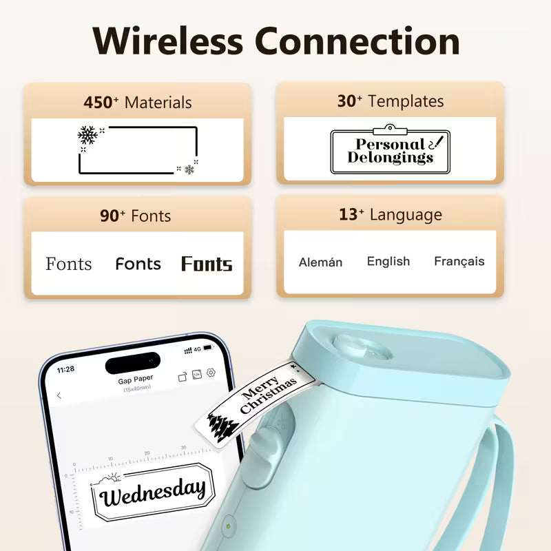 P21 Wireless Thermal Label Maker – Portable USB Printer with Paper Roll, Rechargeable & Ink-Free DailySale