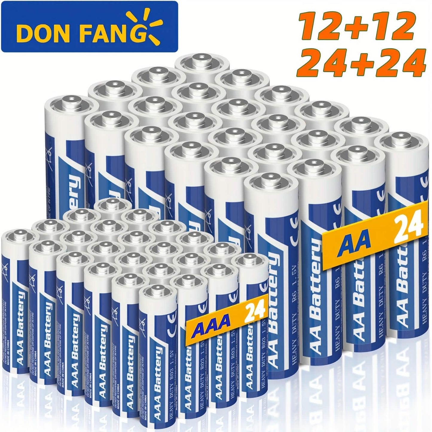 48-Pack: AA + AAA Carbon Battery Combo – 1.5V, Non-Rechargeable DailySale