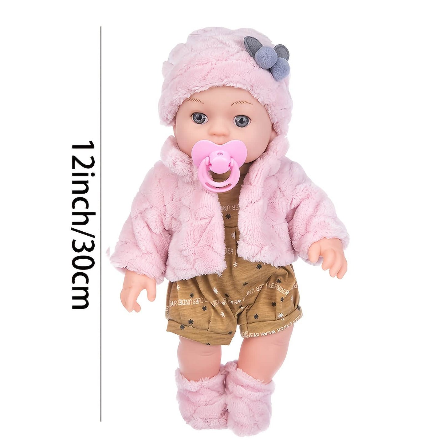 12" Pink Baby Doll – PVC Dress-Up Play Doll (Ages 3+) DailySale