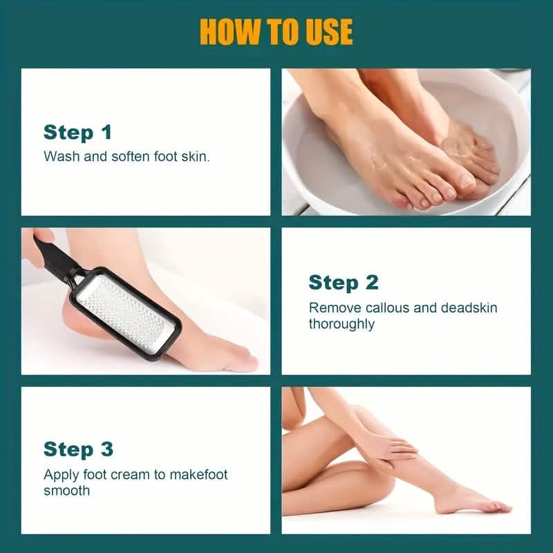 4-Piece Stainless Steel Foot File Set – Callus & Dead Skin Remover DailySale
