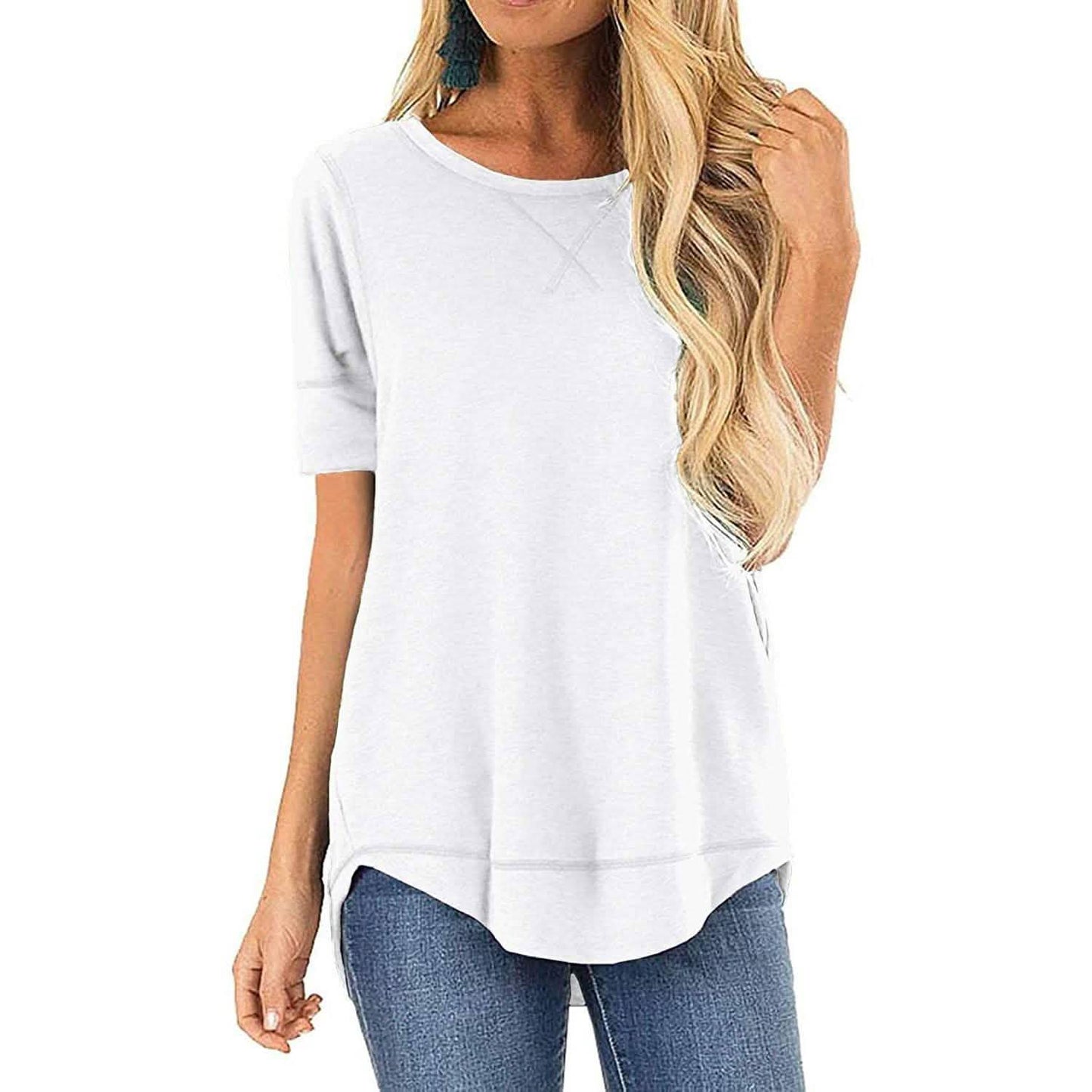 Fall Tops for Women Long Sleeve Side Split Casual Loose Tunic Top DailySale