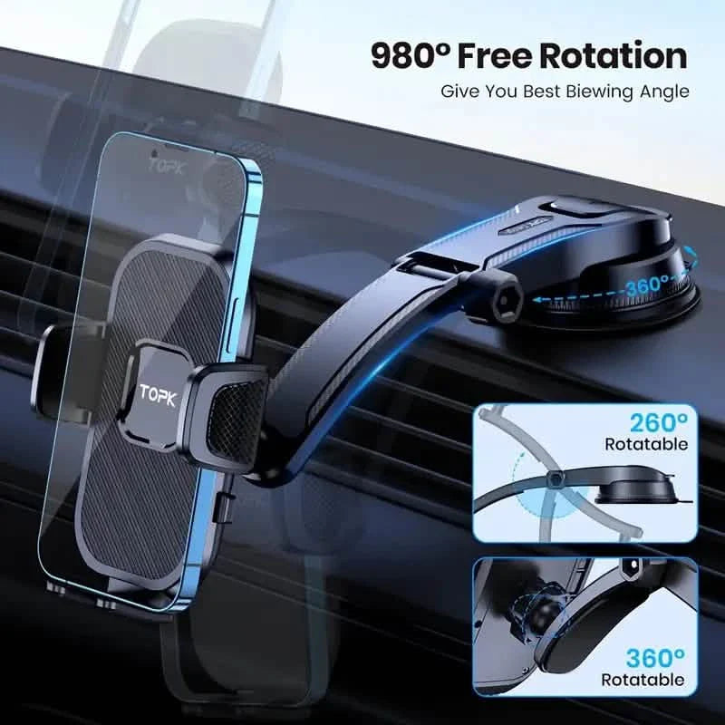 TOPK D38C Car Phone Holder – Adjustable Dashboard Mount DailySale