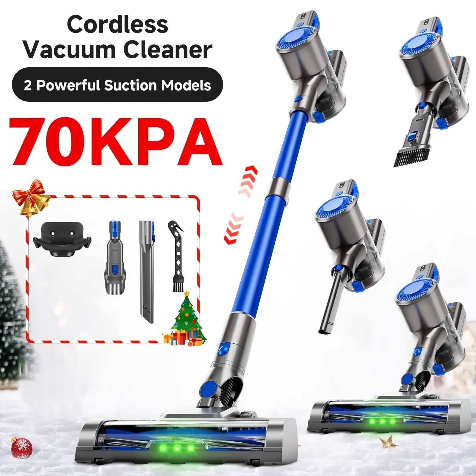 Cordless Vacuum Cleaner with LED Light & Removable Battery DailySale