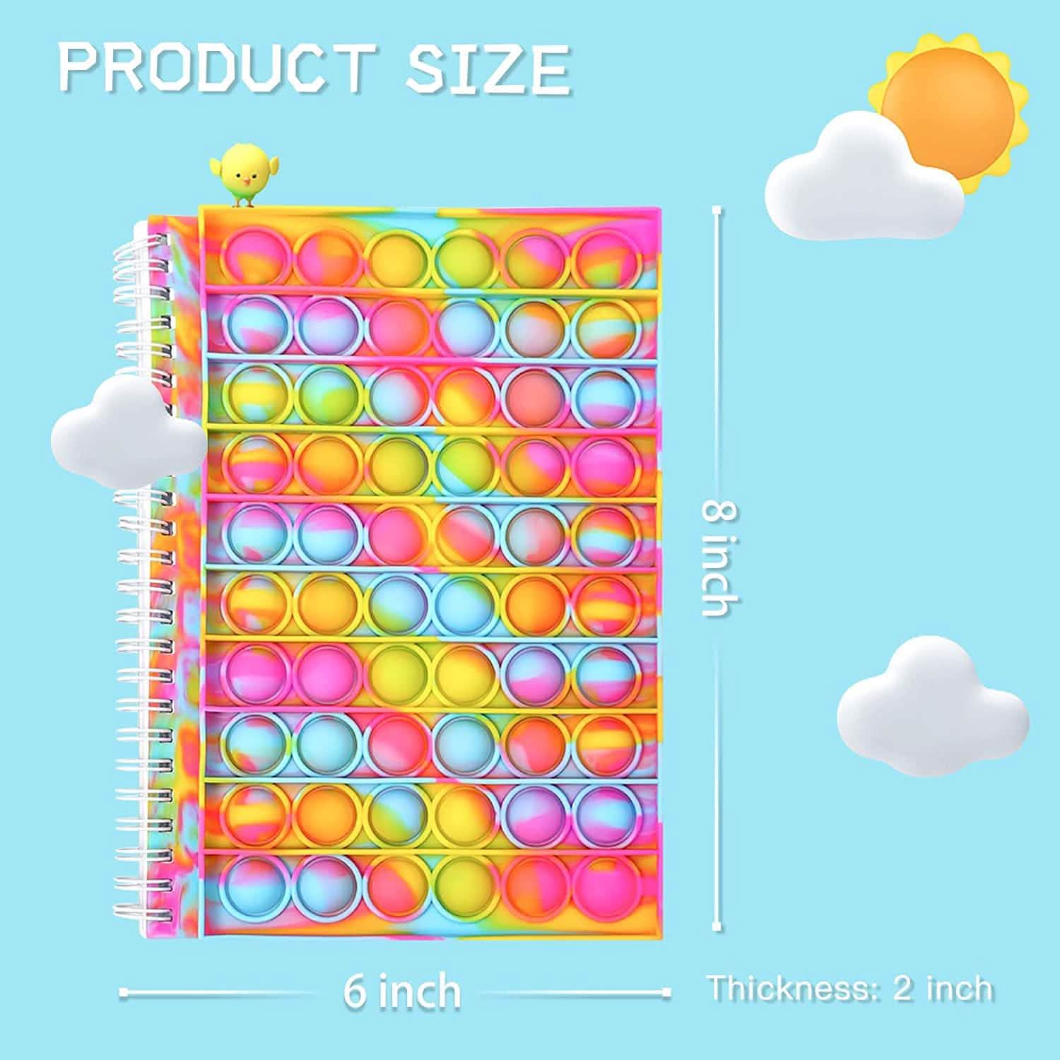 Fidget Spiral Notebook Push Pop Bubble Fidget Sensory Toy DailySale
