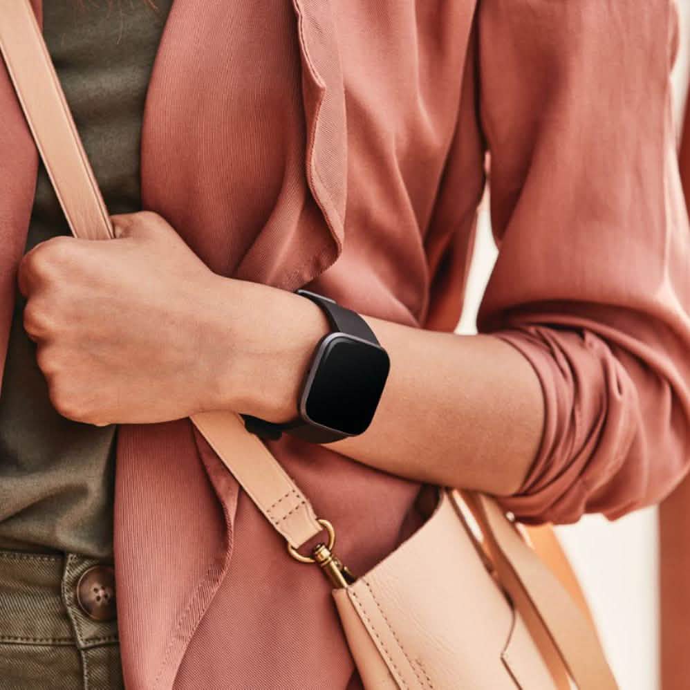 Fitbit - Versa 2 Smartwatch 40mm Aluminum - Black/Carbon with Silicone Band DailySale