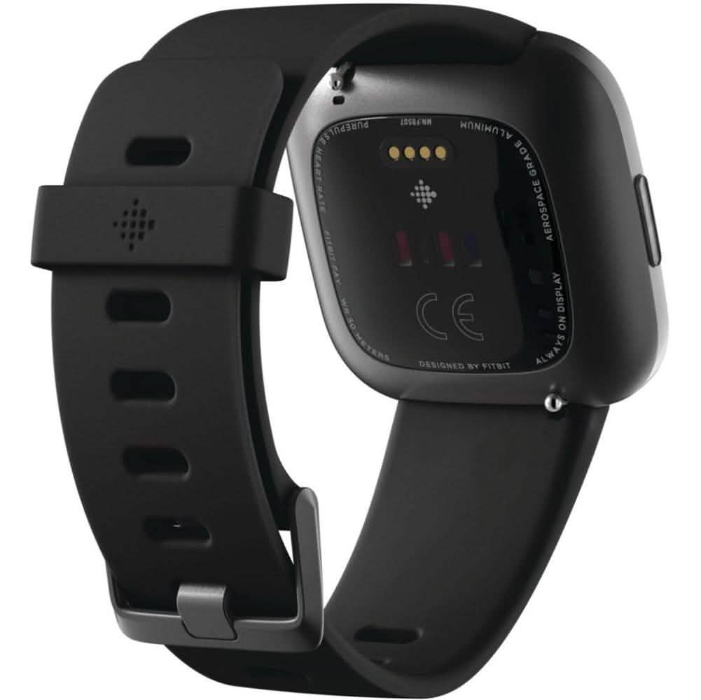 Fitbit - Versa 2 Smartwatch 40mm Aluminum - Black/Carbon with Silicone Band DailySale