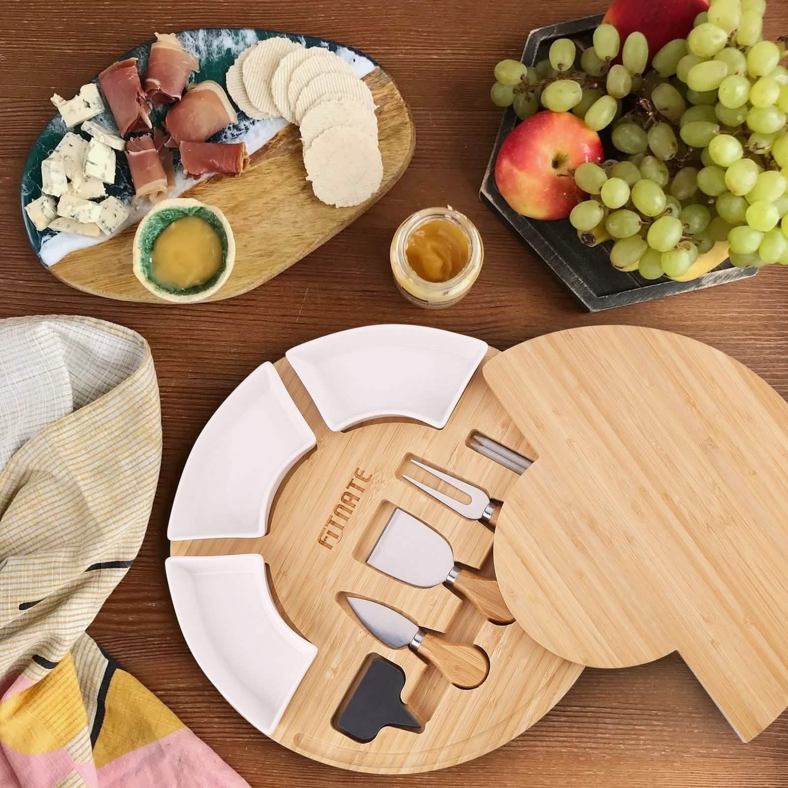 Fitnate Rotatable Round Cheese Cutting Board DailySale