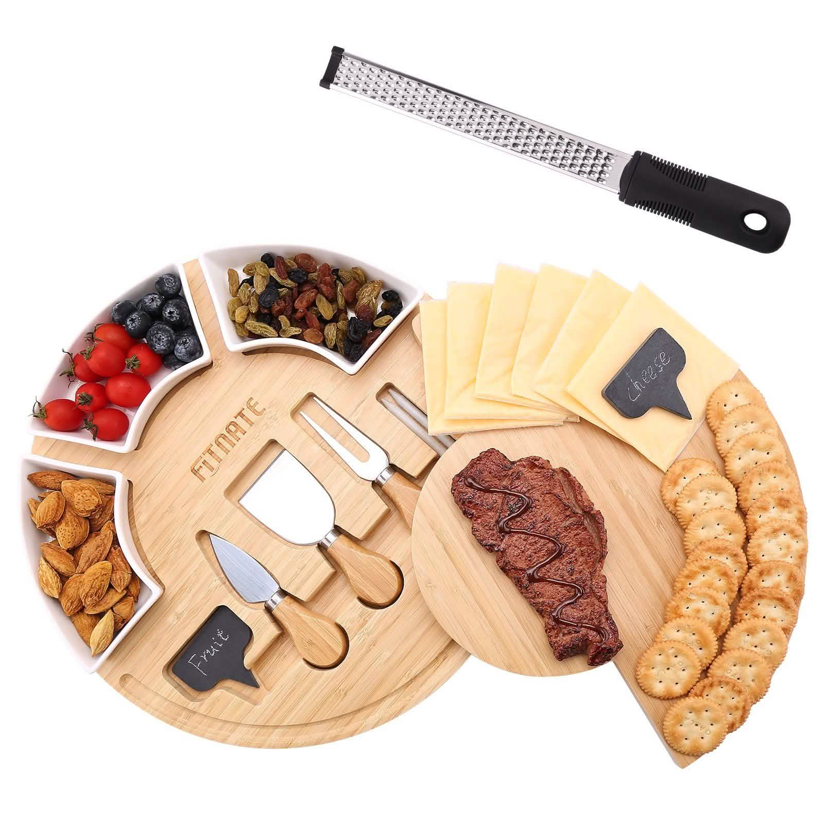 Fitnate Rotatable Round Cheese Cutting Board DailySale