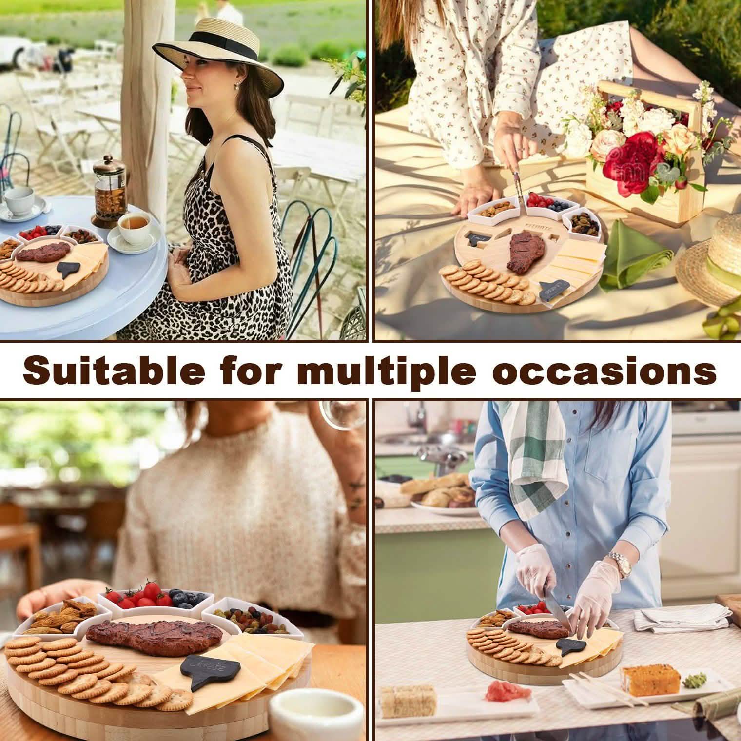 Fitnate Rotatable Round Cheese Cutting Board DailySale