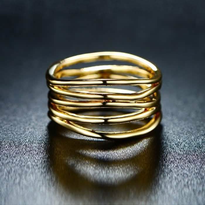 Five Layer Stack Ring in 18K Gold Plating - Assorted Sizes DailySale