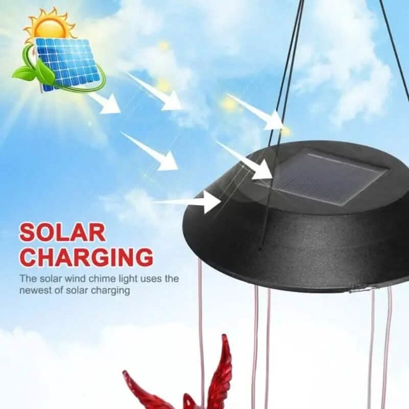 Flaming Bird Wind Chime Solar Lights DailySale