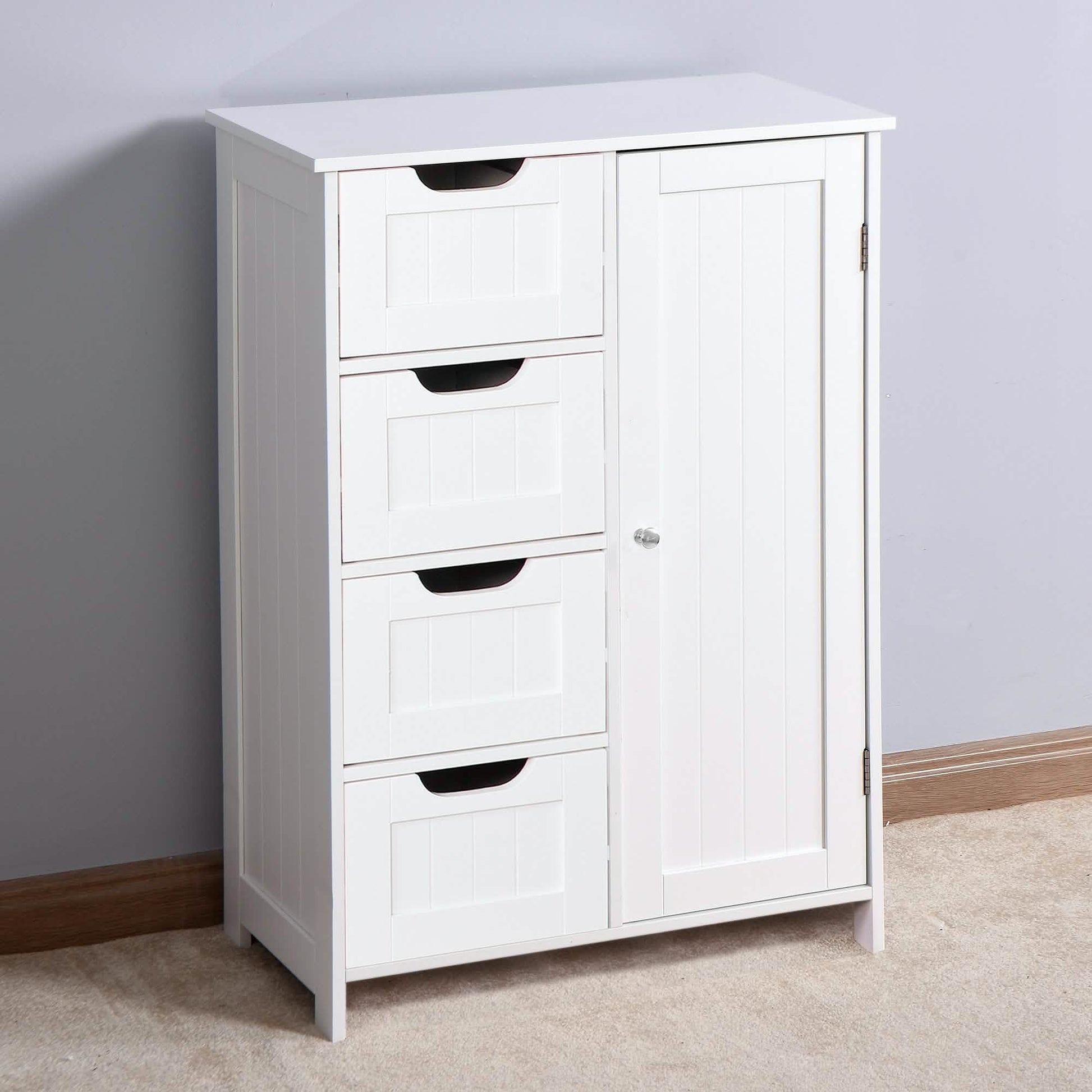 Floor Cabinet Bathroom Organizer with 4 Drawers and Adjustable Shelf DailySale
