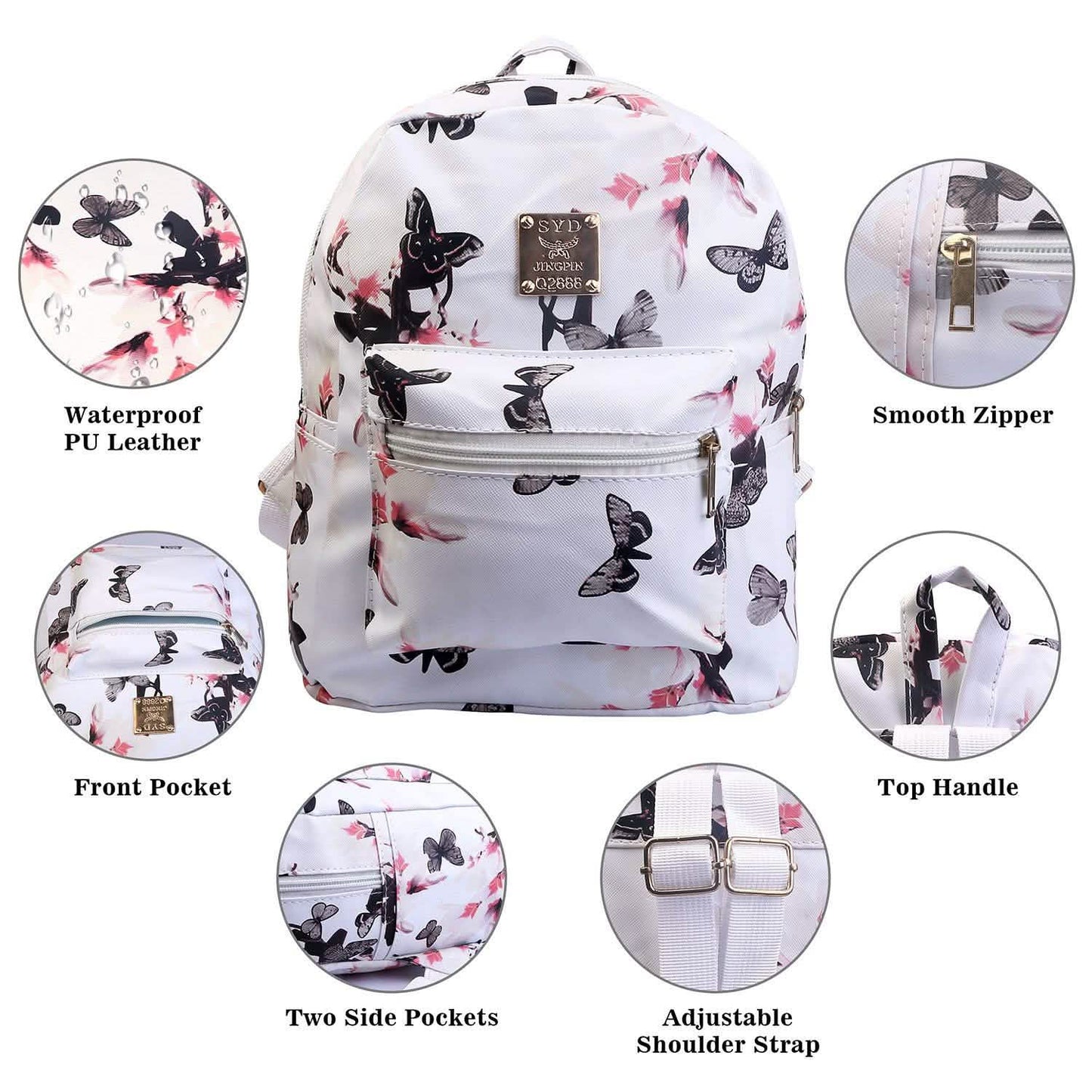 Floral Print Backpack Waterproof Knapsack DailySale