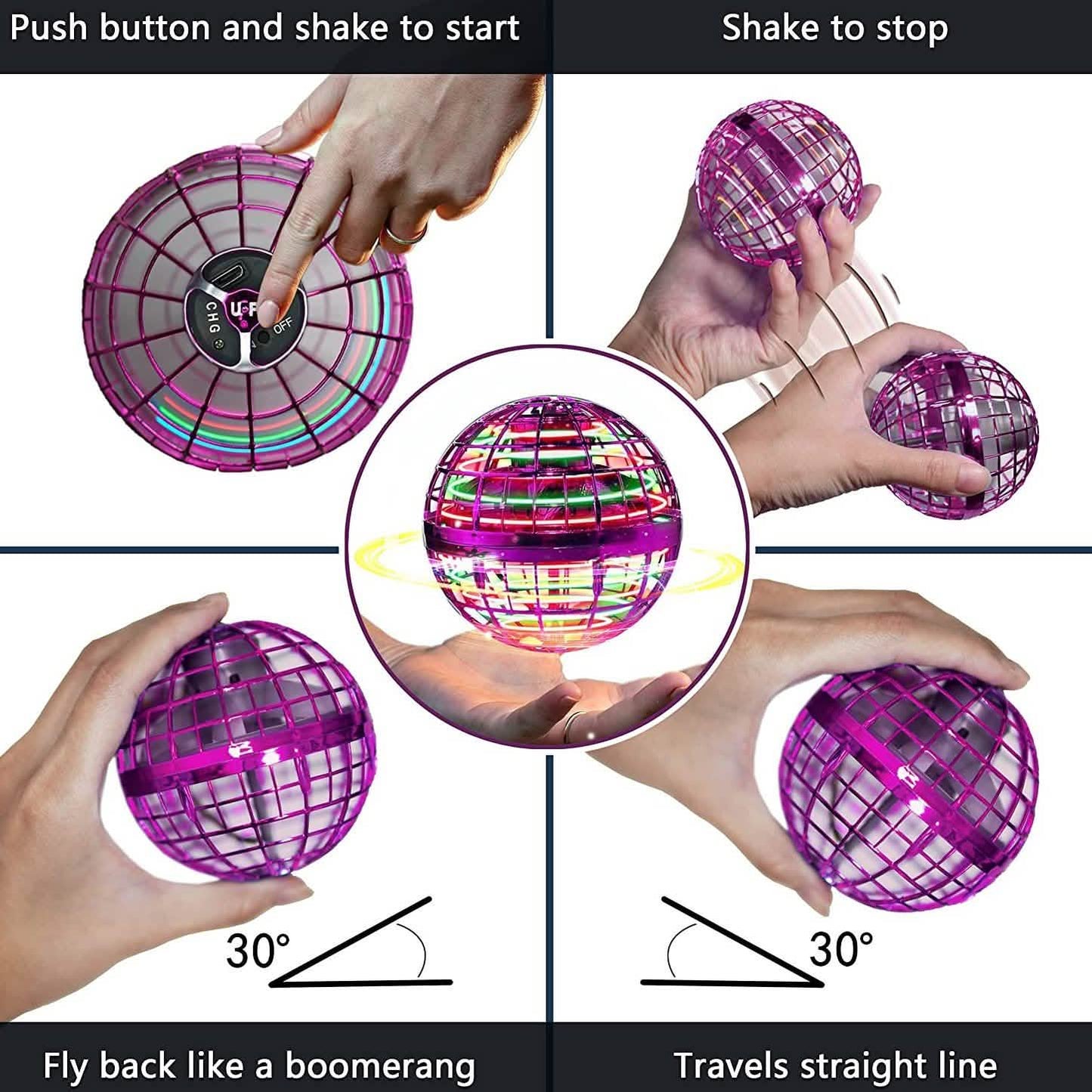 Flying Orb Ball Rechargeable Boomerang Spinner UFO Drone Toy DailySale