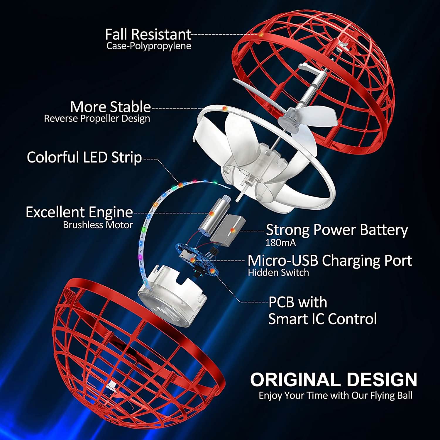 Flying Orb Ball Rechargeable Boomerang Spinner UFO Drone Toy DailySale