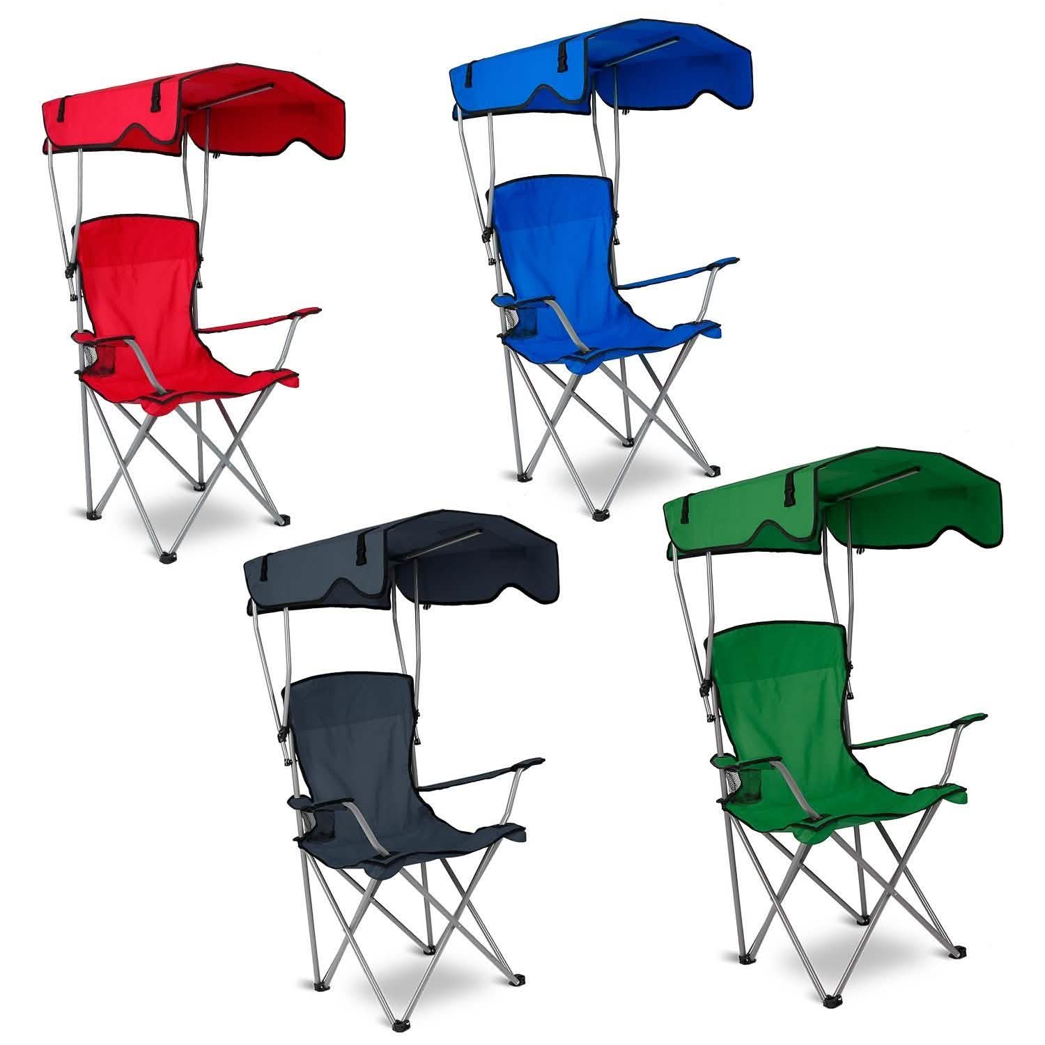 Foldable Beach Canopy Chair Sun Protection with Cup Holder DailySale