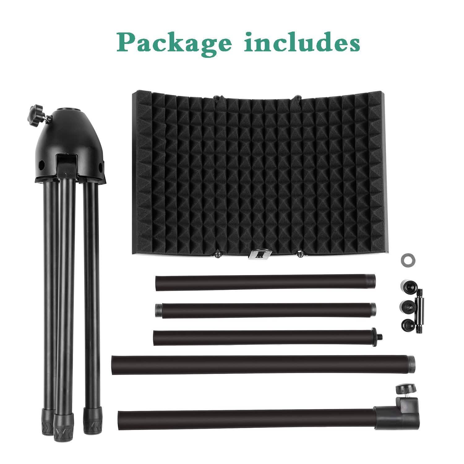 Foldable Microphone Isolation Shield Adjustable Tripod Stand DailySale