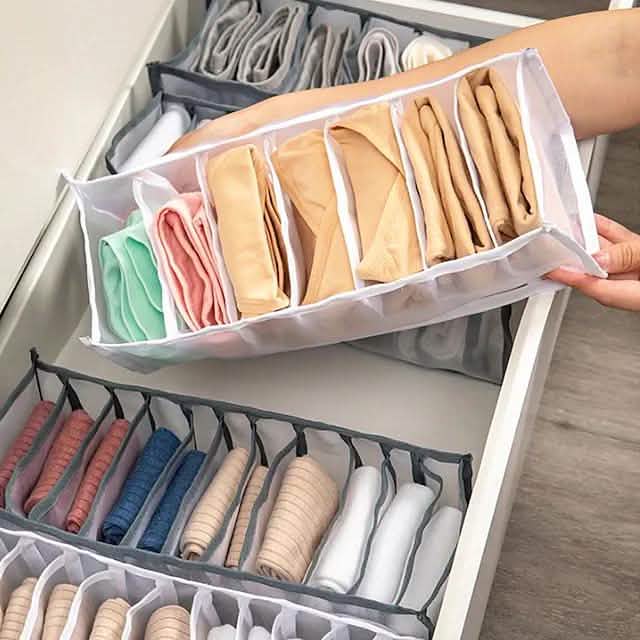 Foldable Underwear Storage Box Magic Mesh Transparent Plaid Fabric DailySale
