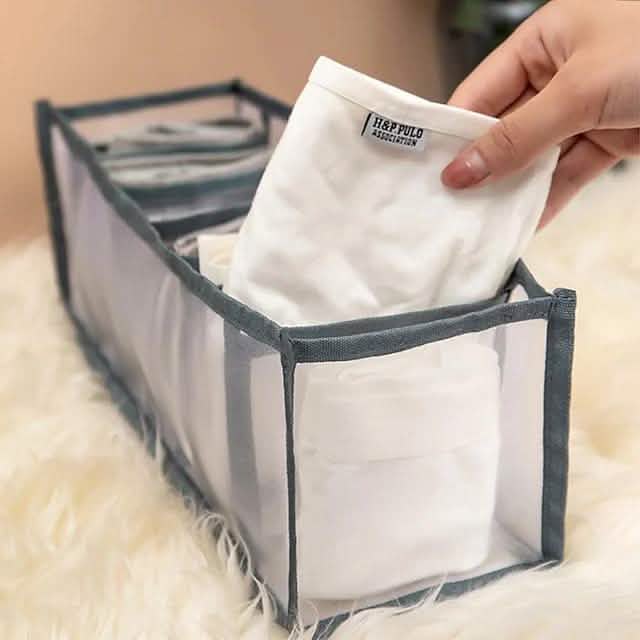 Foldable Underwear Storage Box Magic Mesh Transparent Plaid Fabric DailySale