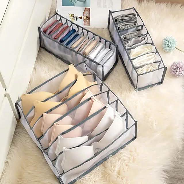 Foldable Underwear Storage Box Magic Mesh Transparent Plaid Fabric DailySale