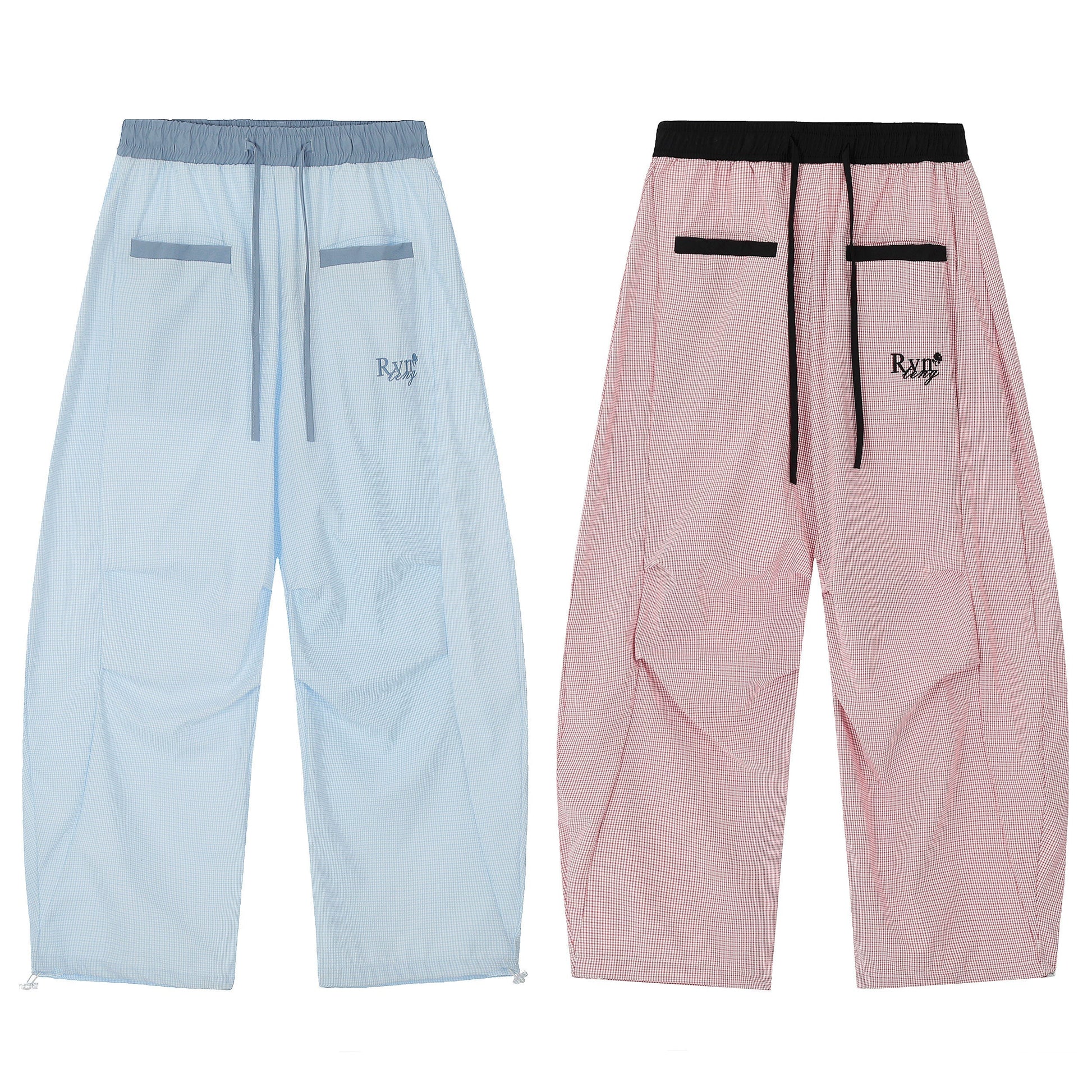 Everyday Ease Gingham Relaxed Pants - Luxury Oversized Check Trousers | LuxuryUrbanwear - Luxuryurbanwear