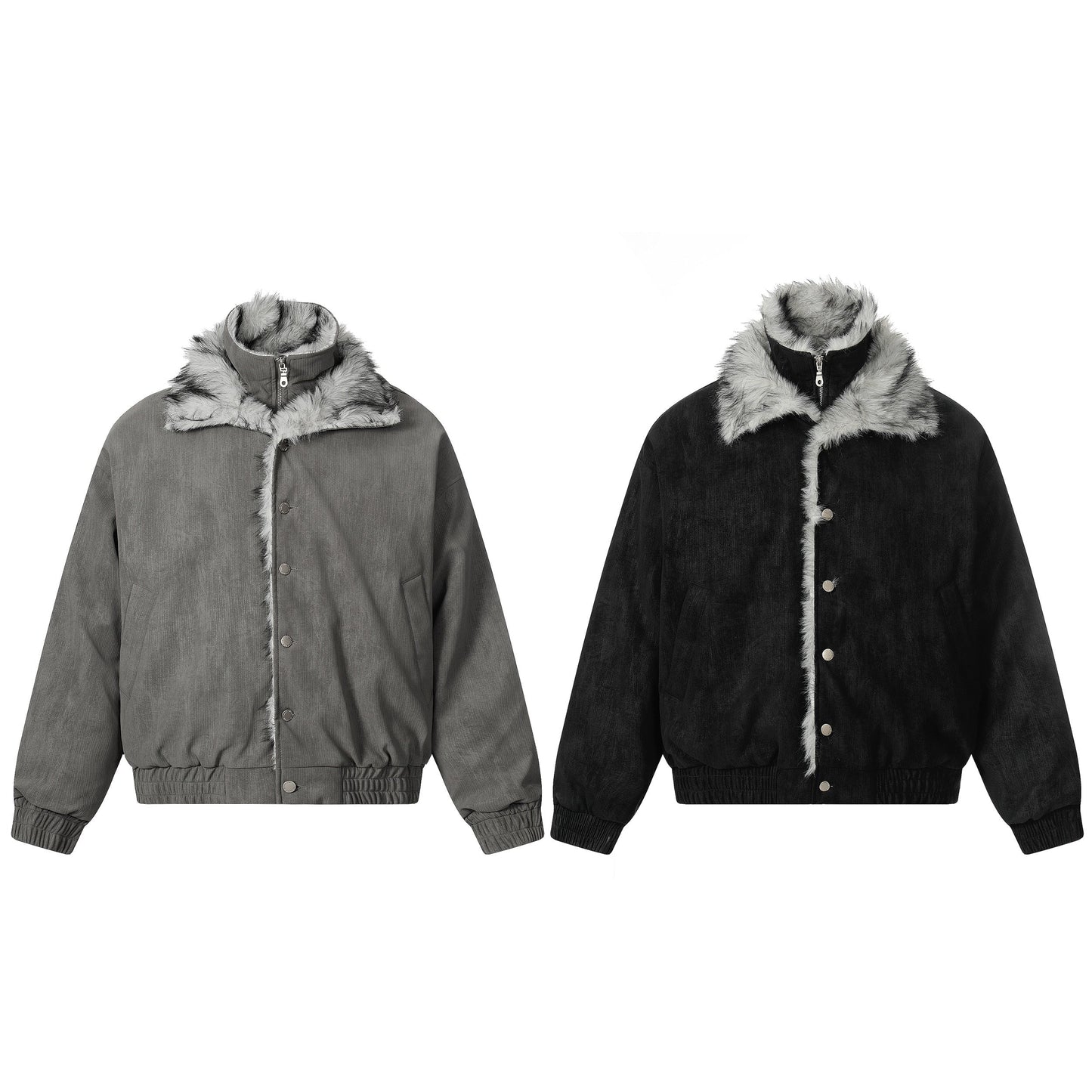 Patchwork Faux Fur Stand Jacket - Premium Winter Streetwear | LuxuryUrbanwearPatchwork Fur | Winter Stand Jacket - Luxuryurbanwear