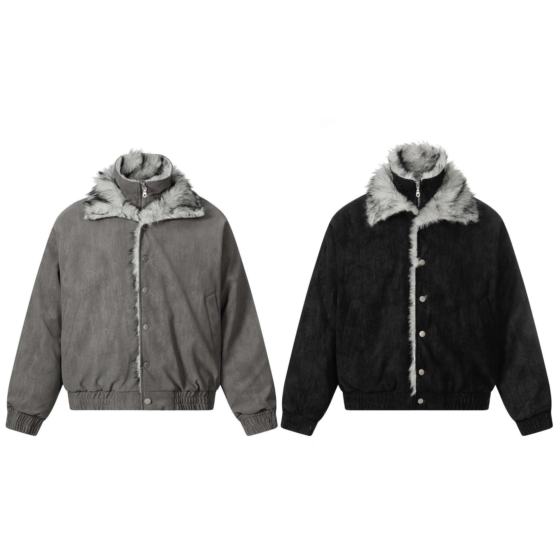 Patchwork Faux Fur Stand Jacket - Premium Winter Streetwear | LuxuryUrbanwearPatchwork Fur | Winter Stand Jacket - Luxuryurbanwear