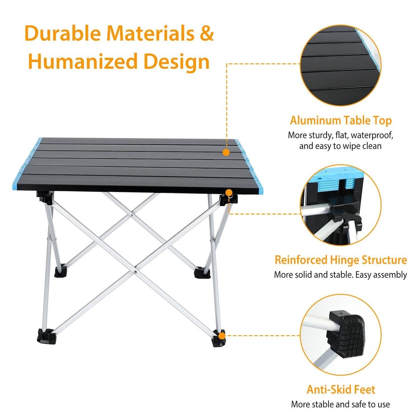 Folding Camping Table Aluminum Alloy Collapsible with Carry Bag DailySale