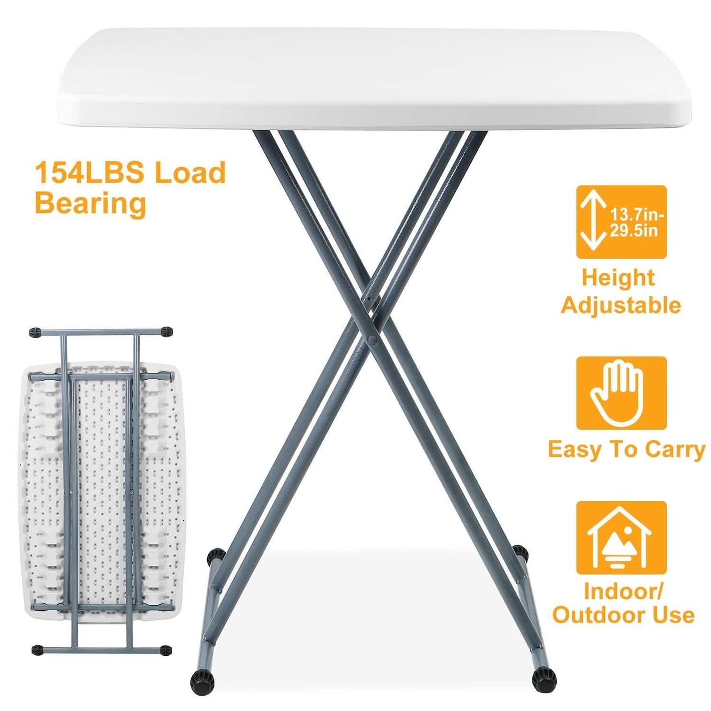 Folding Height Adjustable Snack Table DailySale