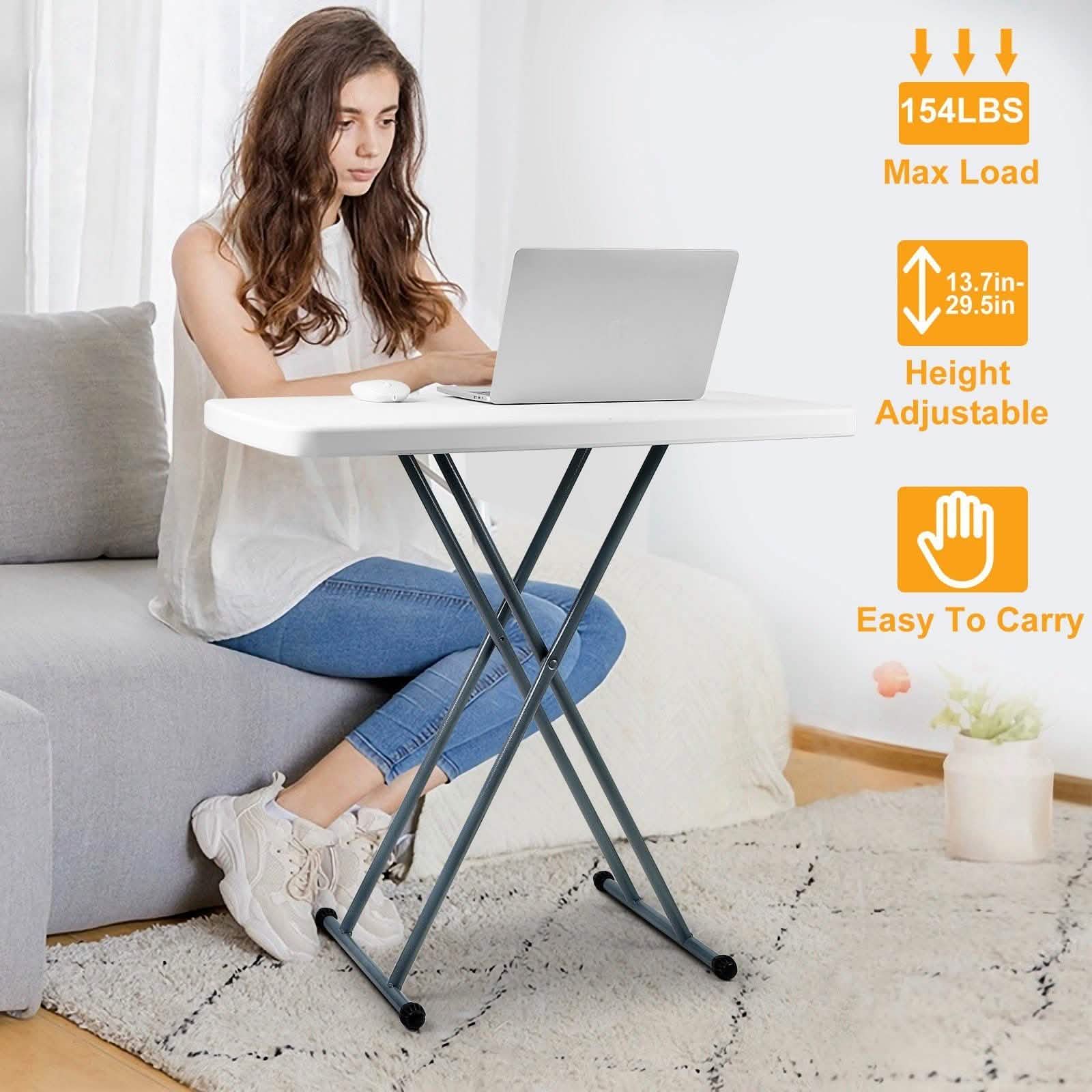 Folding Height Adjustable Snack Table DailySale