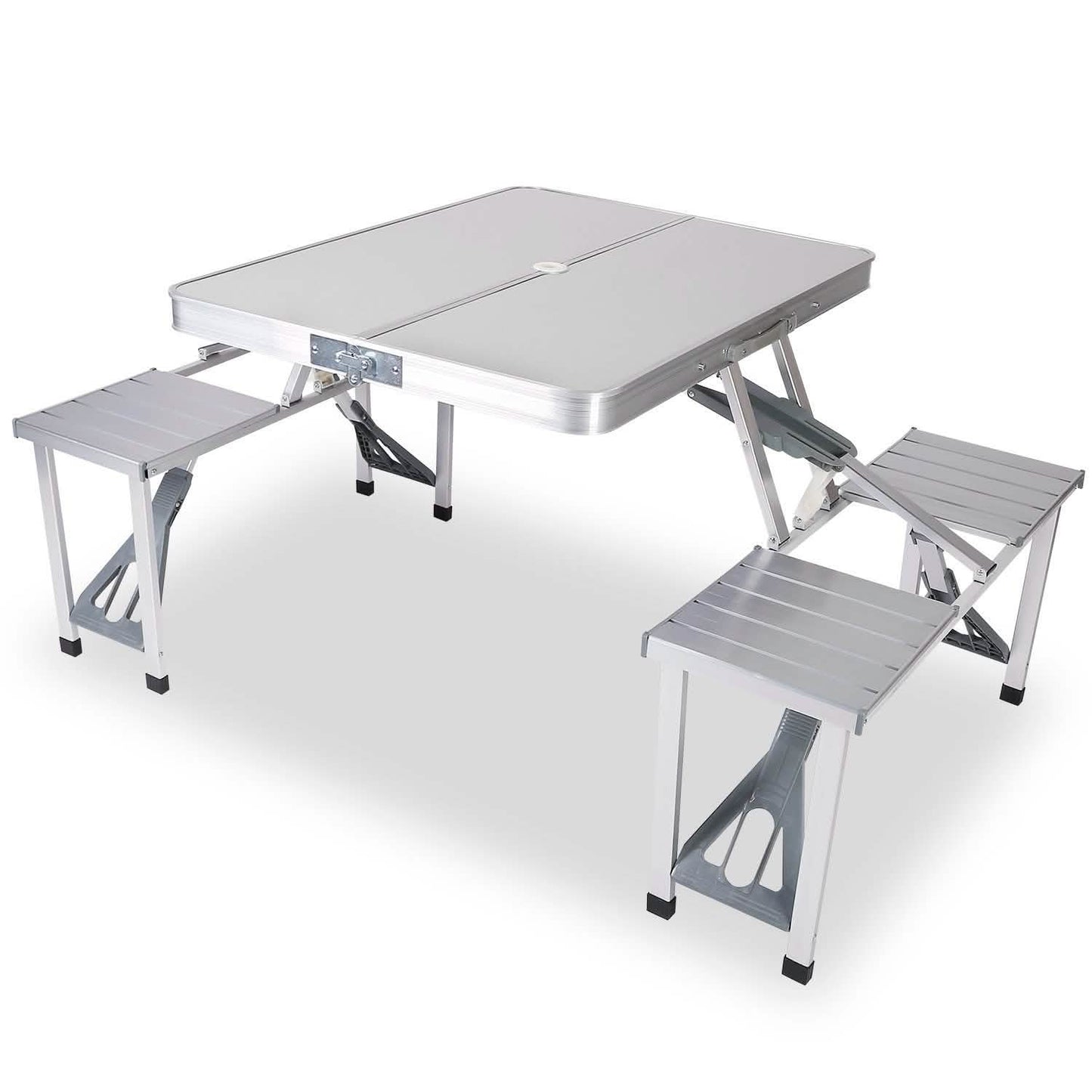 Folding Picnic Table with 4 Seats and Umbrella Hole DailySale