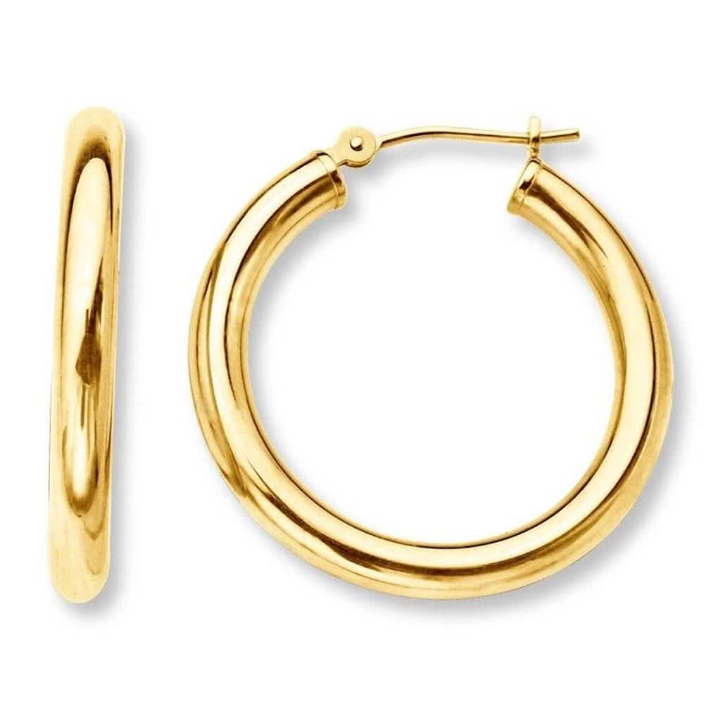 French Lock Hoop Earrings in Solid 14K Gold DailySale