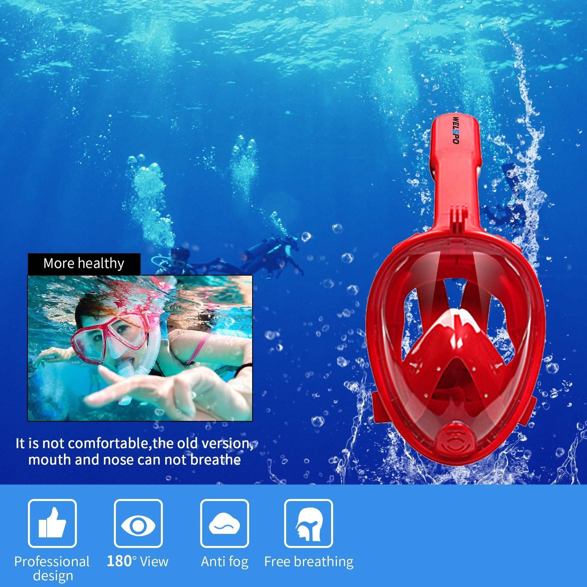 Full Face Mask Swimming Underwater Diving Snorkel Scuba DailySale