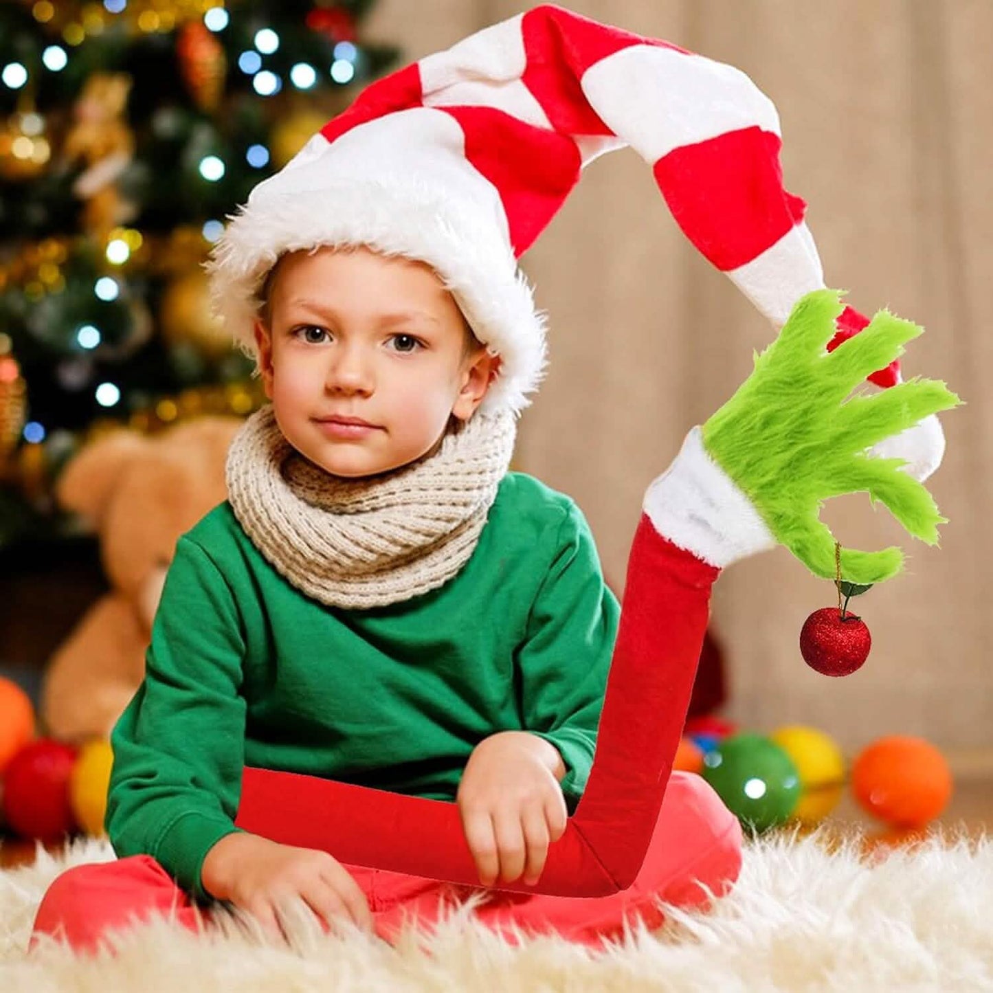 Furry Green Monster Elf Arms Hand for Christmas Tree Ornaments DailySale