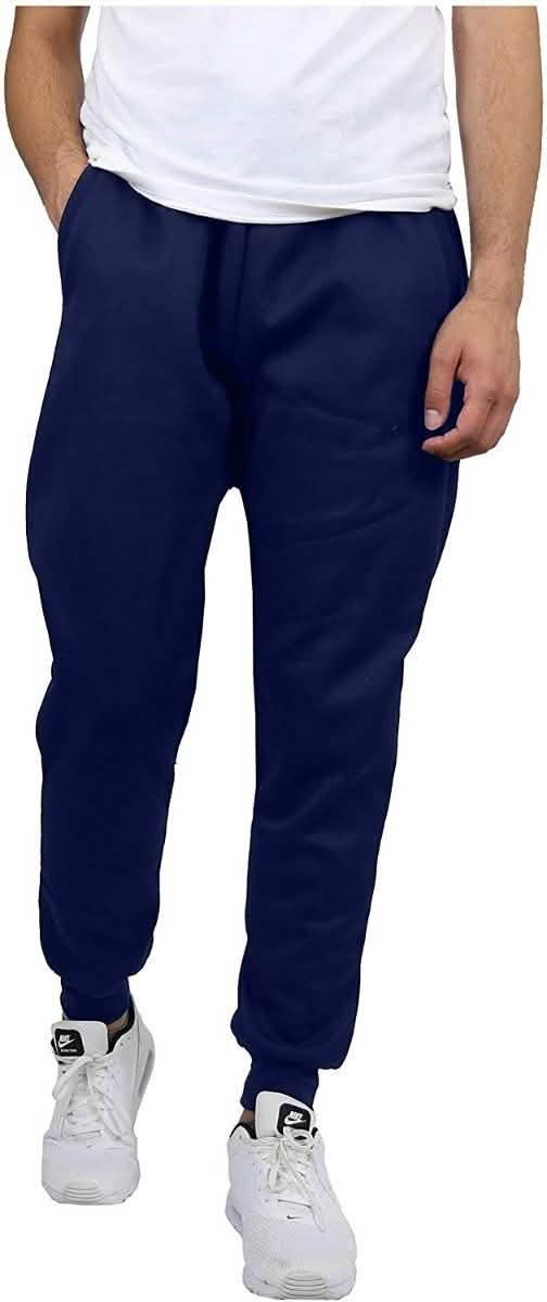 Galaxy By Harvic Men's Slim Fit Fleece Navy Jogger Pants - Size: Large DailySale
