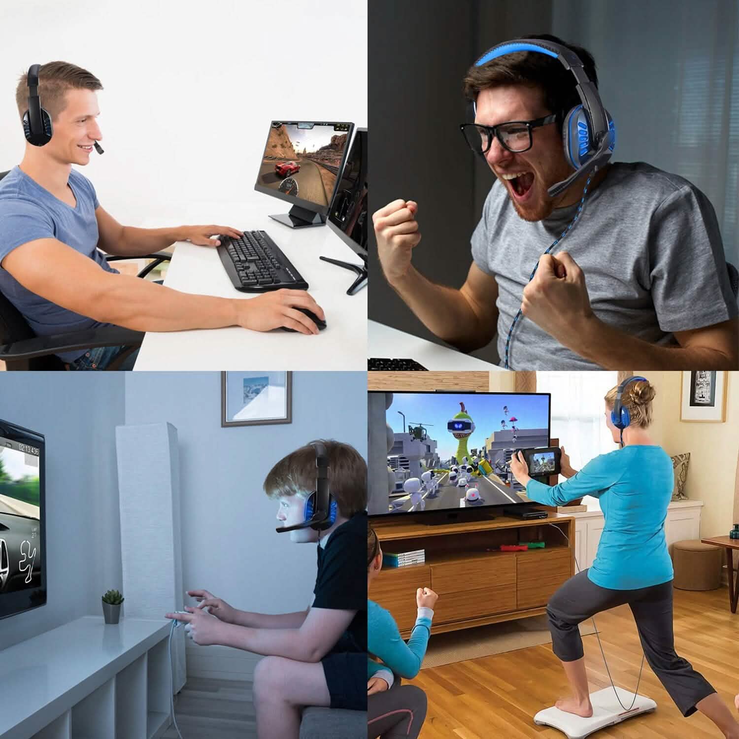 Gaming Headsets Stereo Noise Isolation Over Ear Headphone with LED Light DailySale