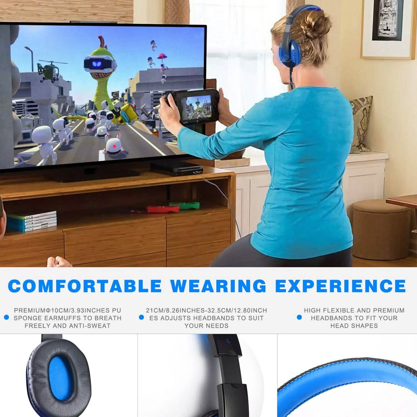 Gaming Headsets Stereo Noise Isolation Over Ear Headphone with LED Light DailySale