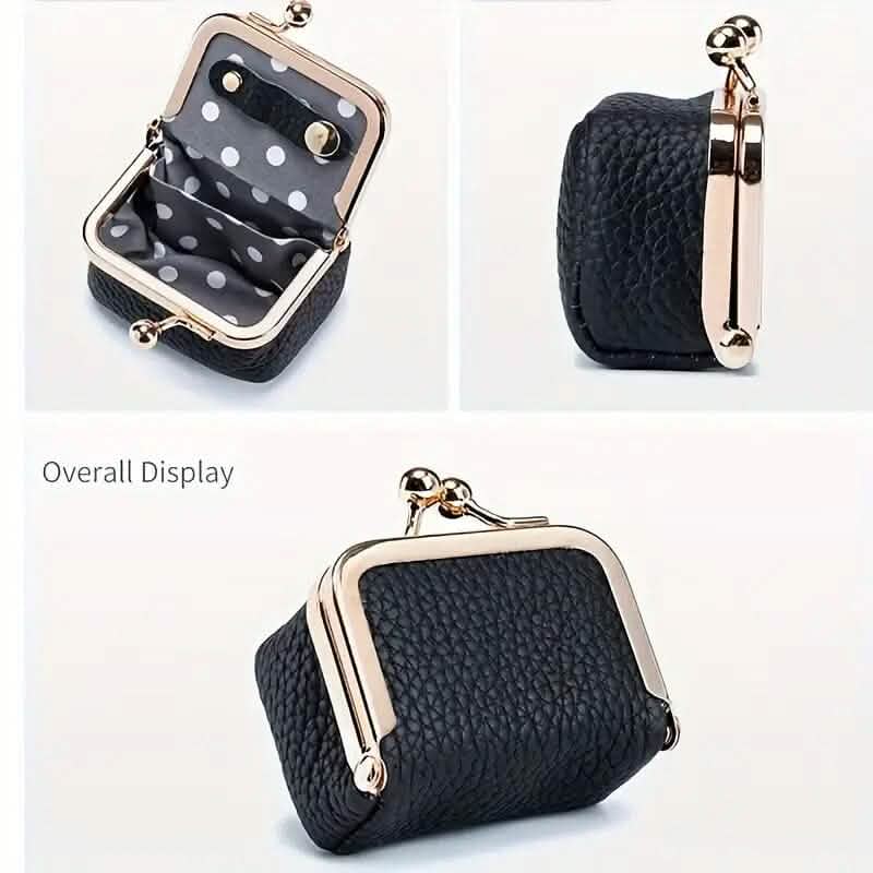 Genuine Leather Vintage-Inspired Coin Purse with Kiss Lock DailySale