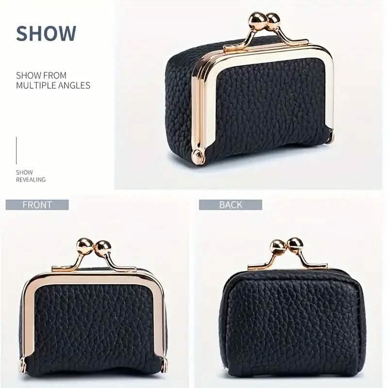Genuine Leather Vintage-Inspired Coin Purse with Kiss Lock DailySale