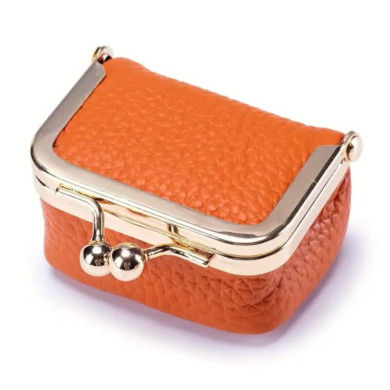 Genuine Leather Vintage-Inspired Coin Purse with Kiss Lock DailySale