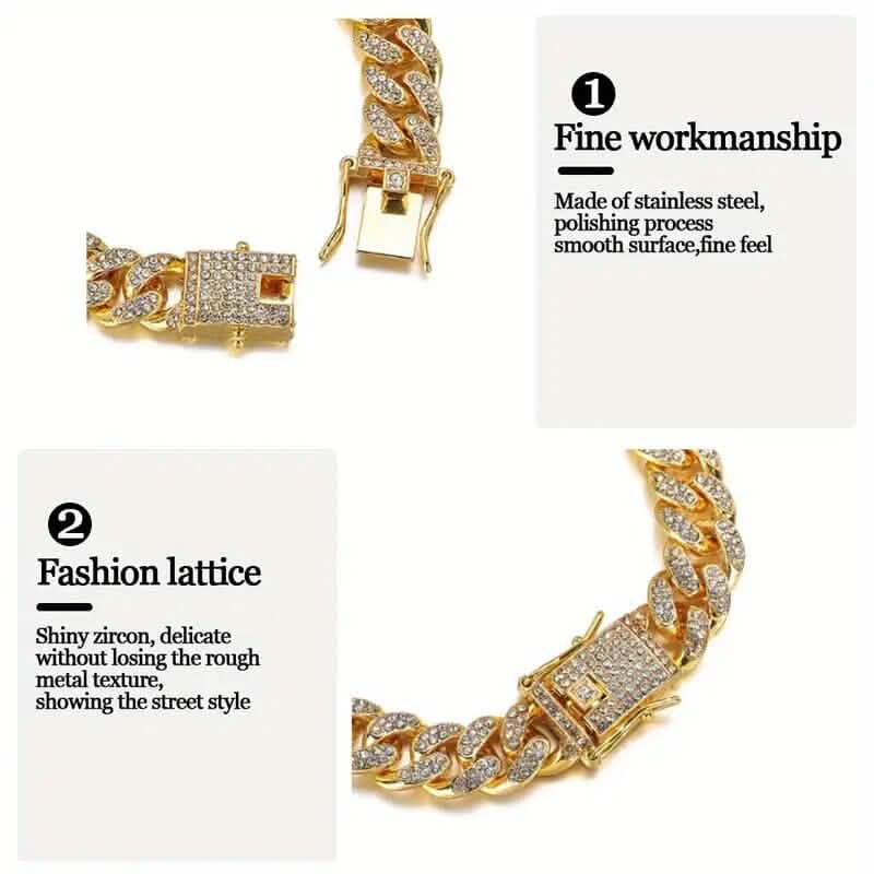 Geometric Bling Hip-Hop Cuban Chain Neckiace DailySale