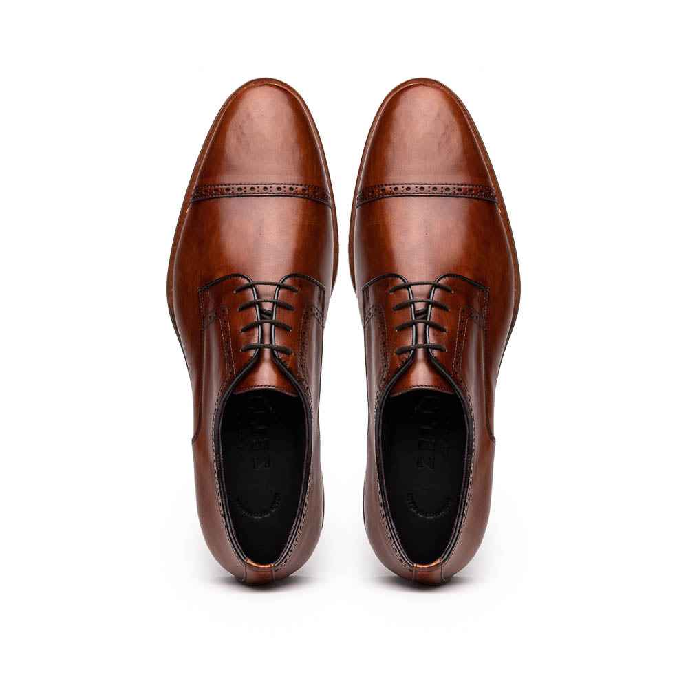 25-548-CGN GIOVANNI Italian Calfskin Lace Up Cognac