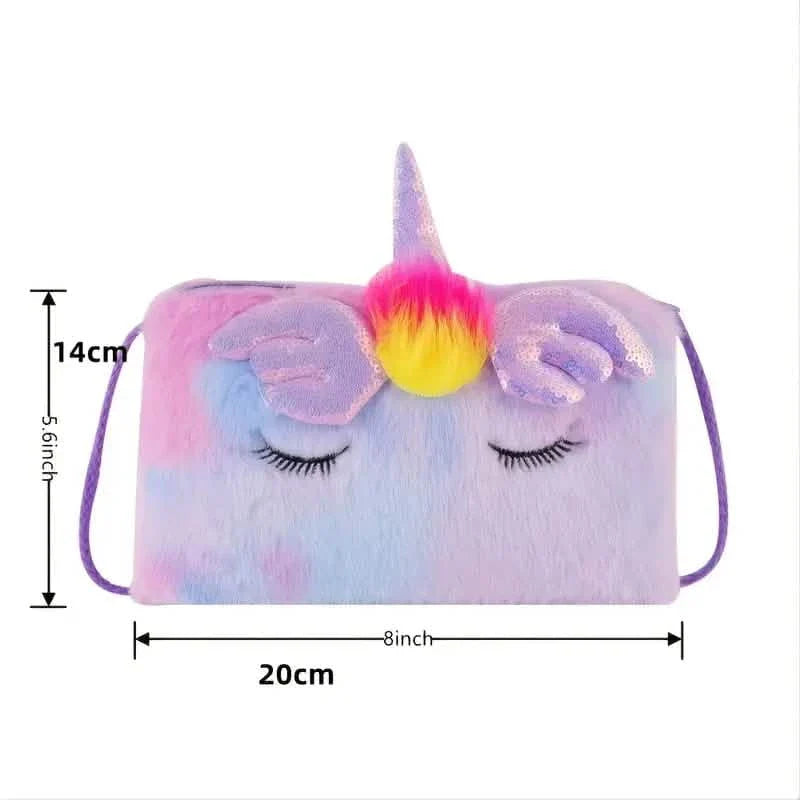 Girls Cute Sequin Plush Unicorn Tie Dye Bag DailySale