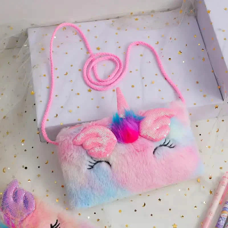 Girls Cute Sequin Plush Unicorn Tie Dye Bag DailySale
