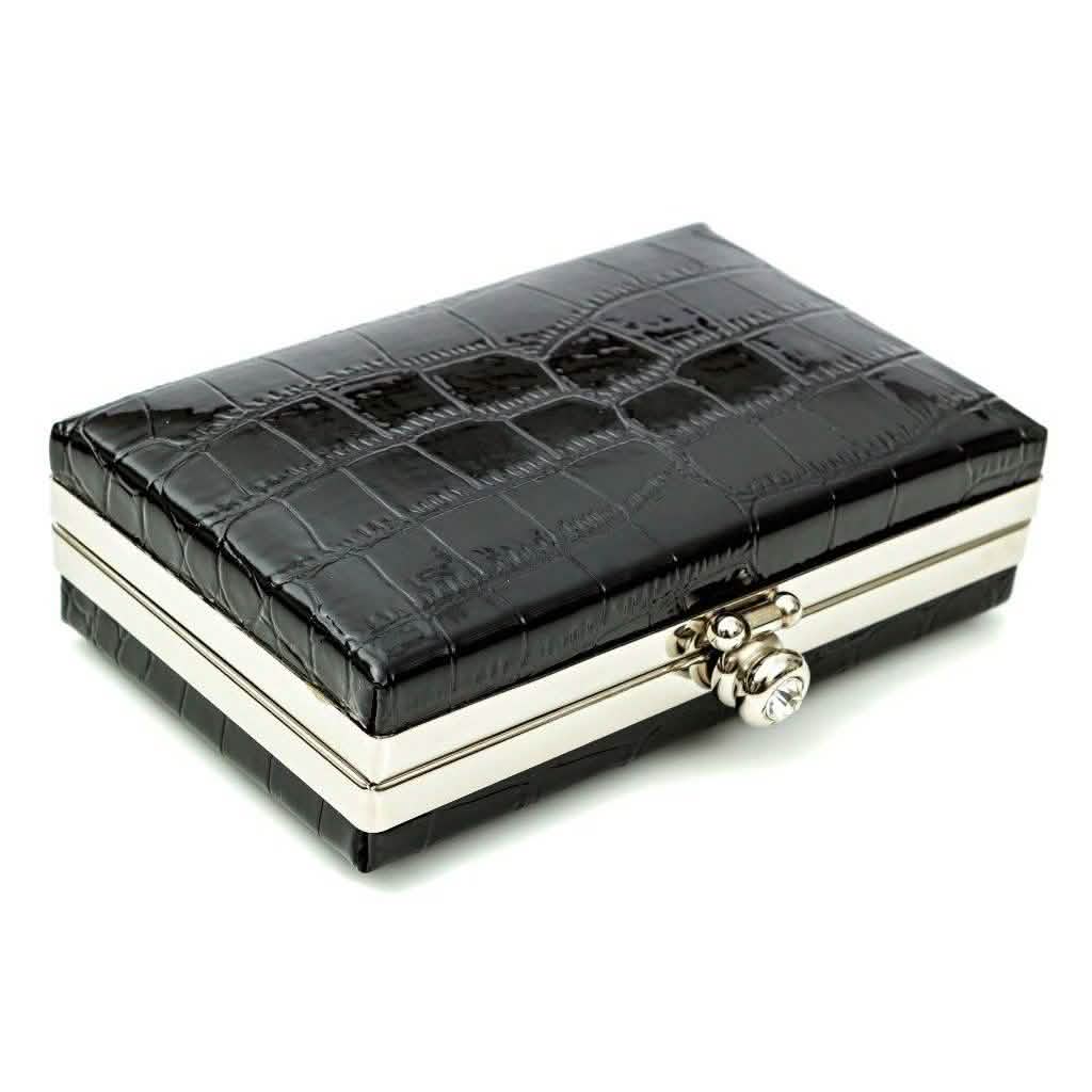 Glambag Shiny Exotic Croc Frame Clutch DailySale