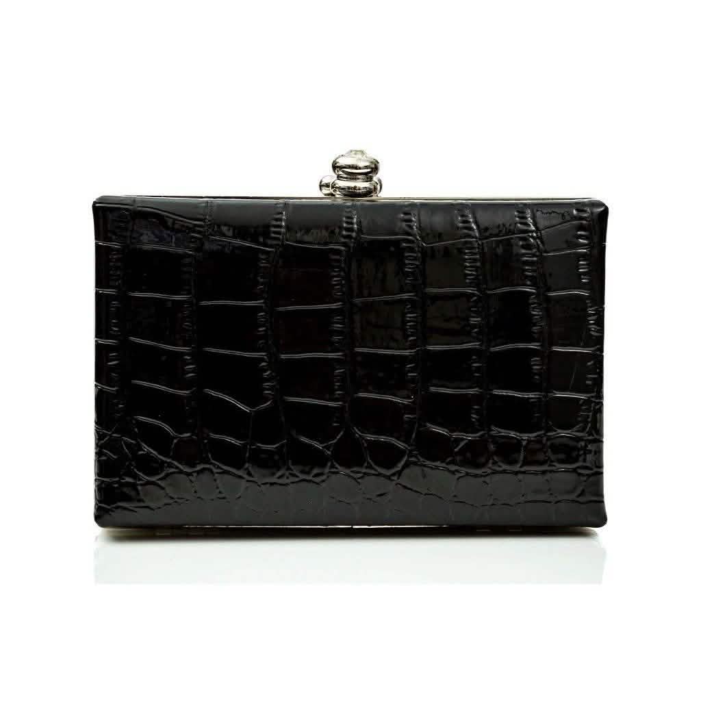 Glambag Shiny Exotic Croc Frame Clutch DailySale